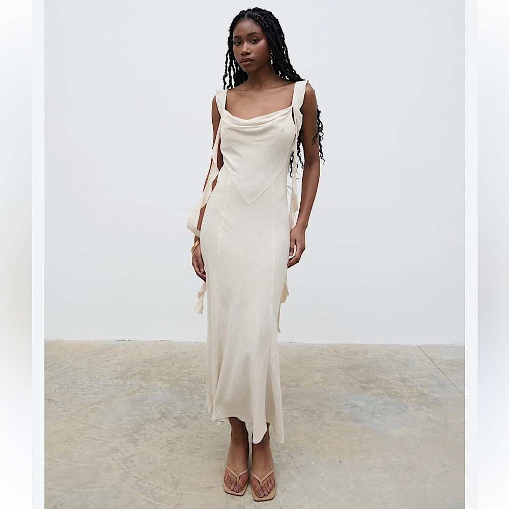 PRETTY LAVISH | Rya ruffle midaxi dress - Cream